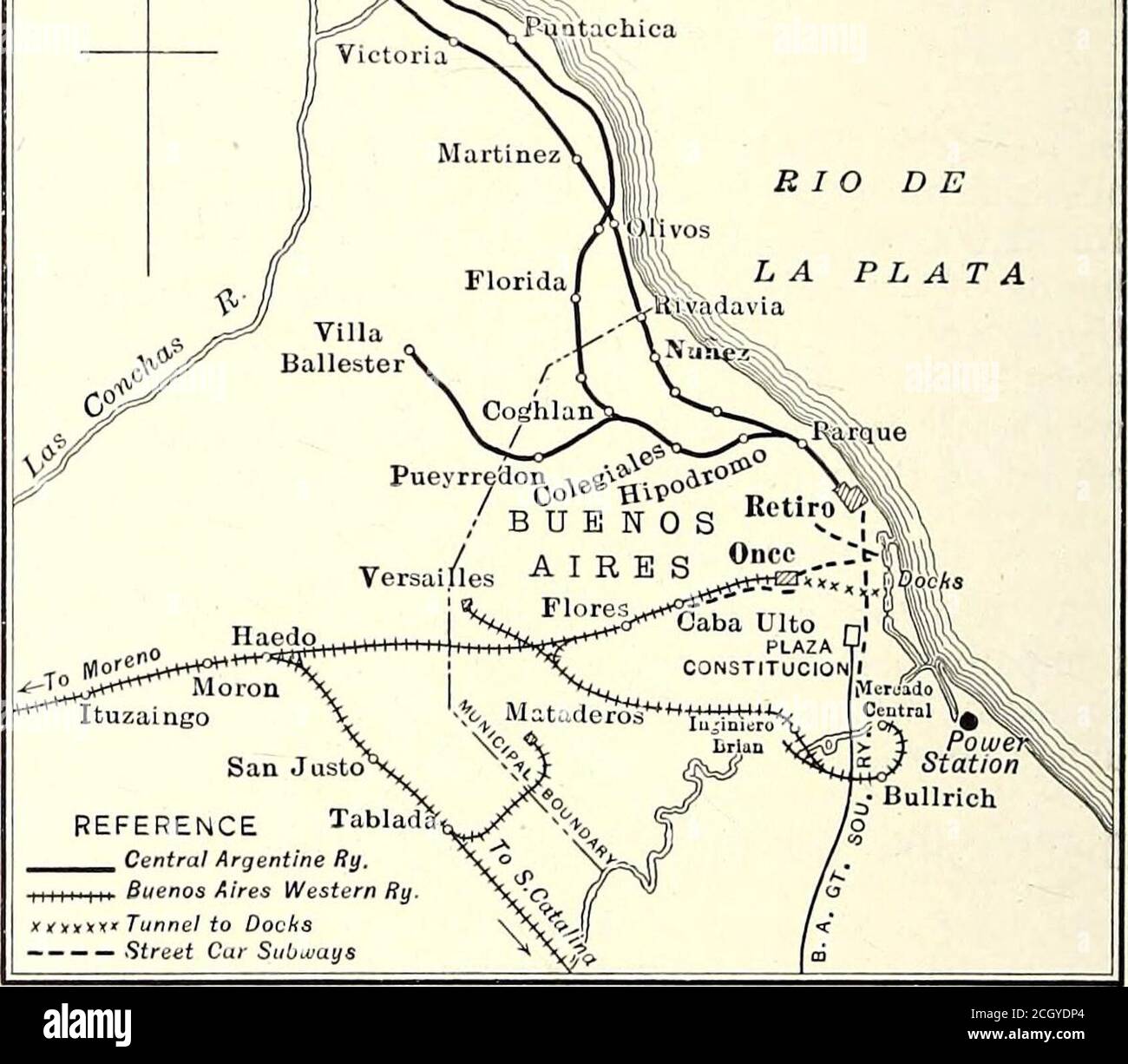 Electric Railway Journal Electric Hy Journal Map Of Buenos Aires Showing Lines To Be Electrified That This Work Will Be Completed About The Middle Of1914 Another Subway Will Connect The