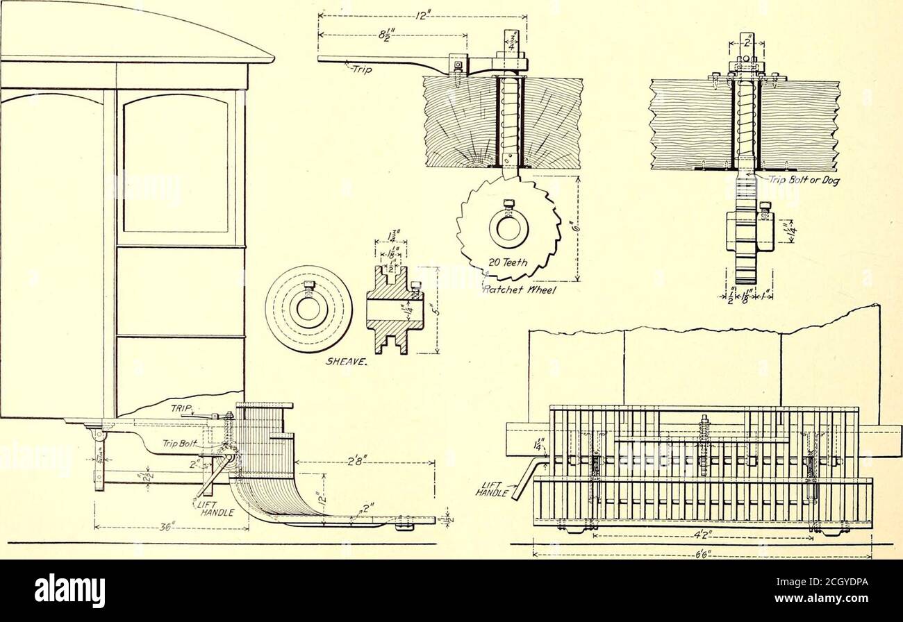 . The Street railway journal . ited extent, even ifthe case meets an obstruction upon the street and is badlybroken. The weight is, of course, less than a quarter of thatof the metal case, while the cost is said to be less than a third;the wooden cases are found to cost less than $5 each, ready toapply to the car. They are not painted, but are put in servicejust as they are finished in the machine shop, and are found towork very satisfactorily in that condition; the impregnationof the wood sides with the grease from the gears is found toamply protect the wood from the effects of moisture. Onef Stock Photo