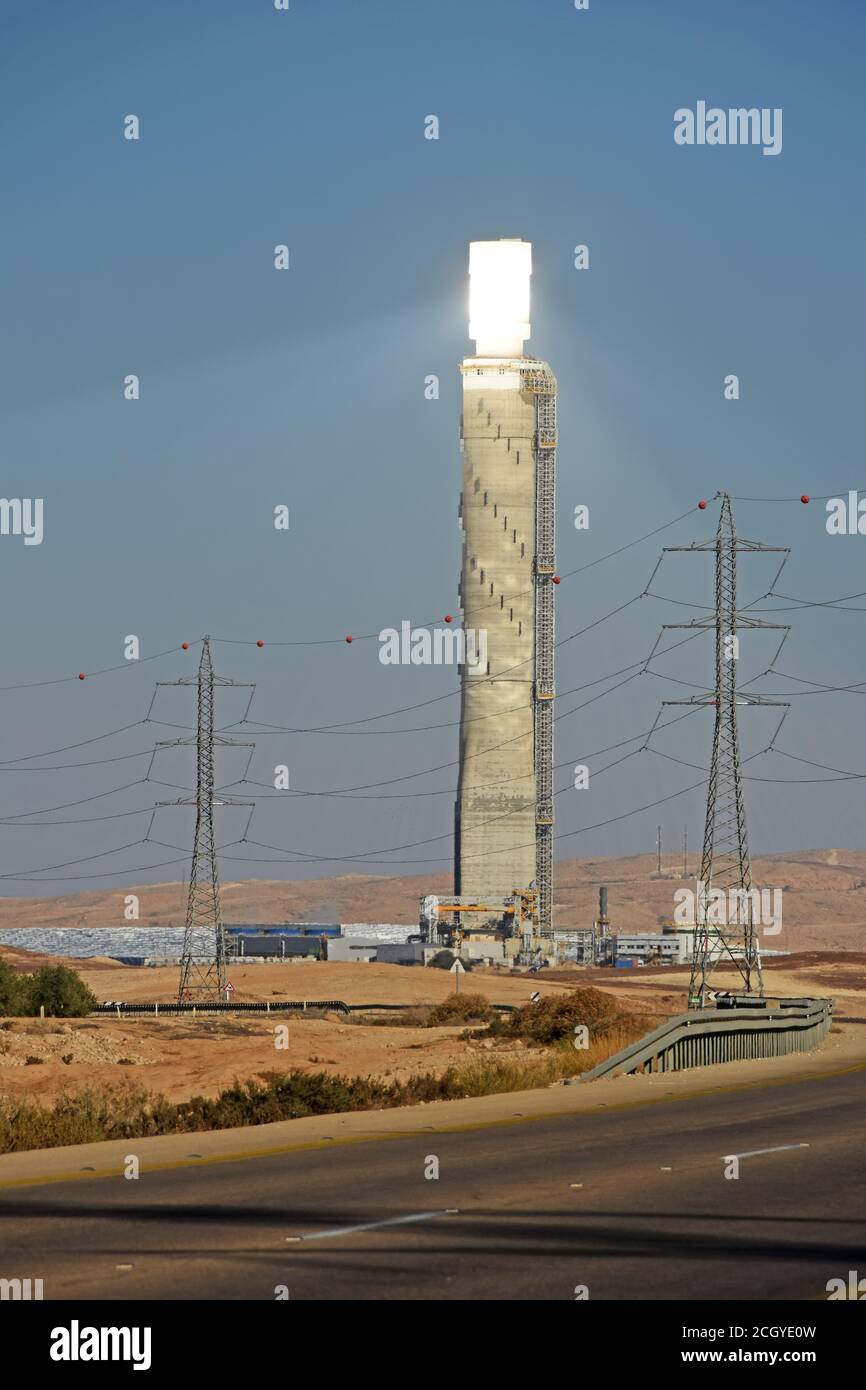 Solar energy in the Negev desert in southern Israel Stock Photo