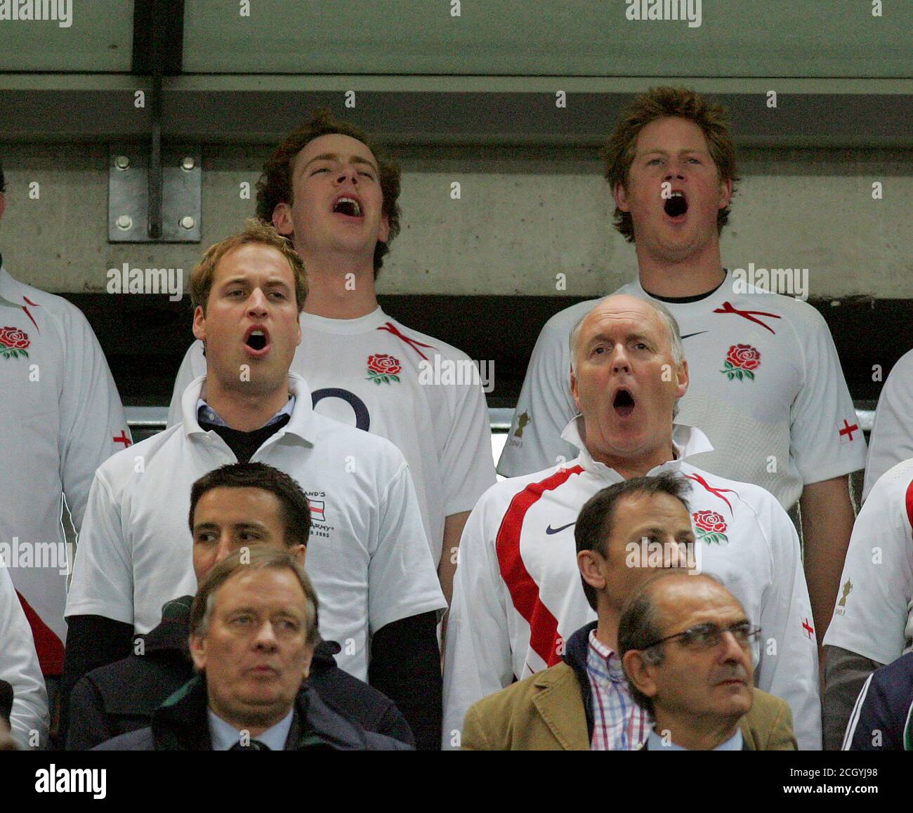 Prince William and Prince Harry. Rugby World Cup Semi Final. France v England. Paris. 13 Oct 2007 PICTURE : MARK PAIN / ALAMY Stock Photo