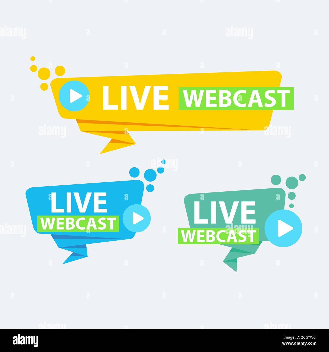 Live Webinar Button, icon, emblem label Vector illustration flat linear ...