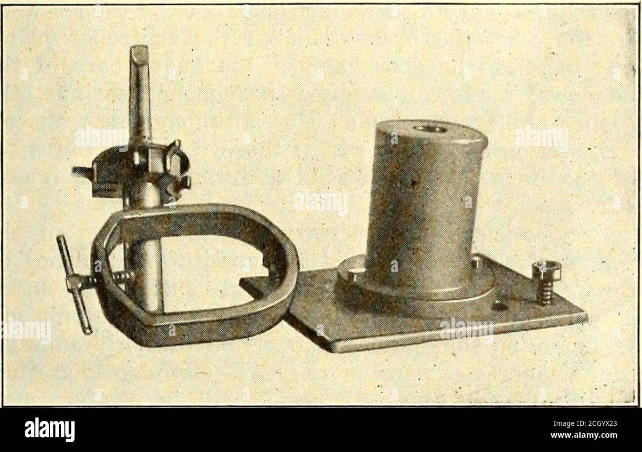 . Electric railway journal . ctor and consists of male and femalethreaded parts acting upon a slotted tapered sleeve or TYPE D, NO. 8 CONNECTOR; TYPE D, NO. 14 CONNECTOR bushing, making the splice by compression. This con-nector is supplied in two sizes—No. 8 being for useon No. 8 and No. 9 wire and No. 14 being for use toconnect No. 10, No. 12 or No. 14 wire as desired. The illustrations show the actual sizes of the con-nectors as well as the details of their construction.Either solid or stranded wire can be connected. April 12, 1919 Electric Railway Journal 745 Boring Machine for Journal Bra Stock Photo