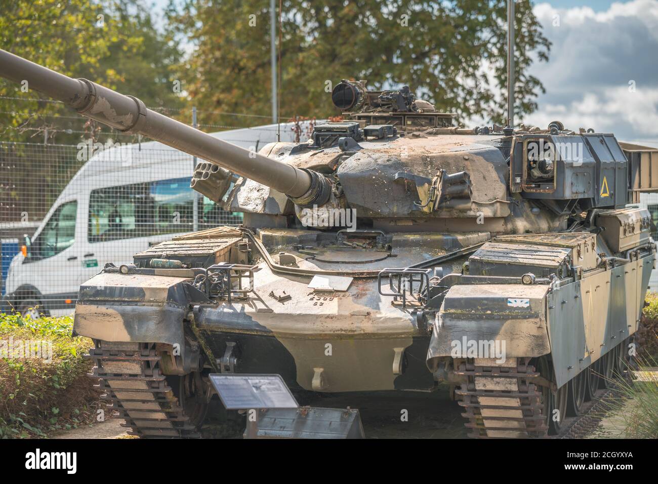 Aldershot, UK - 9th September 2020: Chieftain Challenger Tank on display at Aldershot Museum Stock Photo