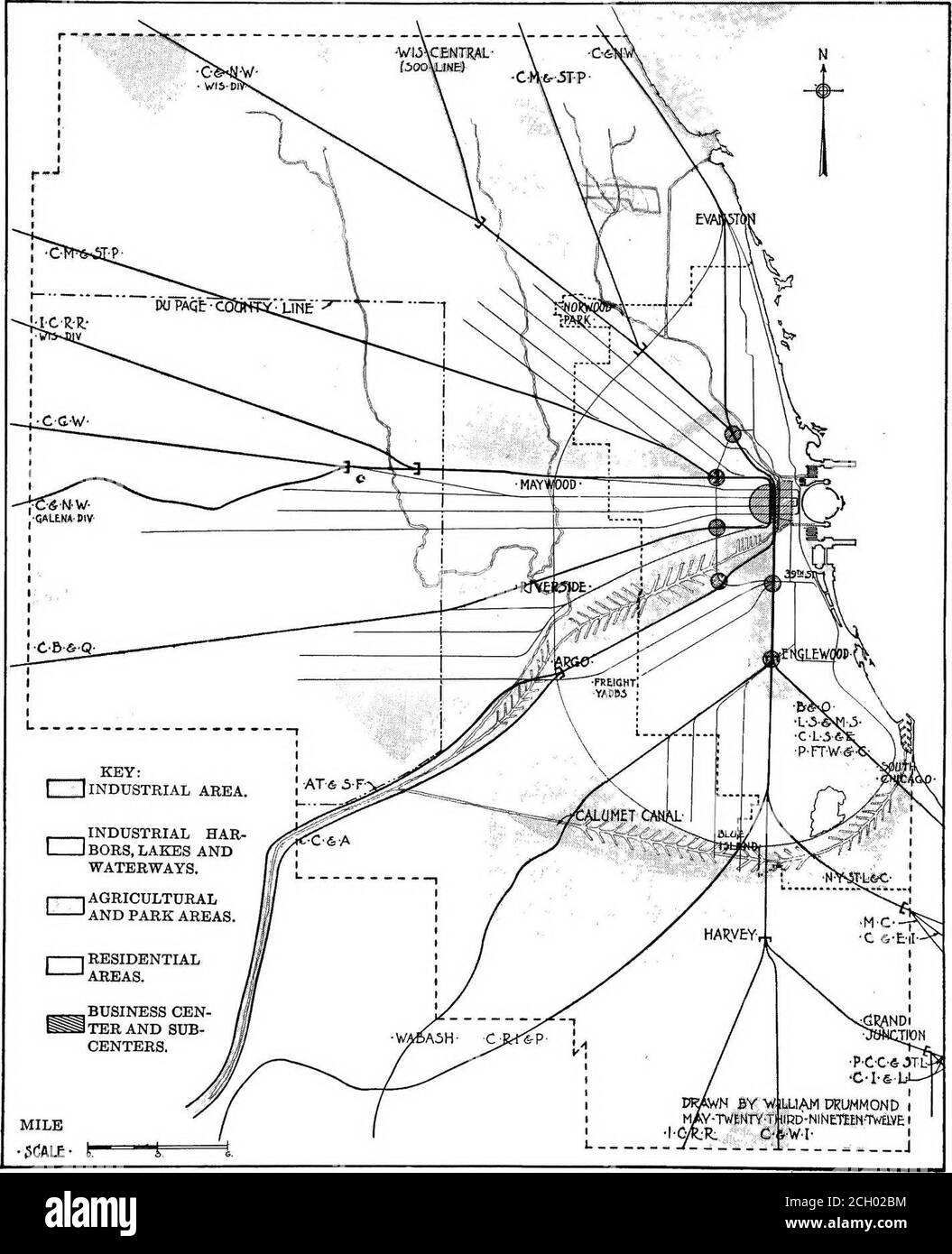 . The railway terminal problem of Chicago; a series of addresses before the City club, June third to tenth, 1913, dealing with the proposed re-organization of the railway terminals of Chicago, including all terminal proposals now before the City council committee on railway terminals .. . me to time, as required, build new stations, and the Union Station ° * ^ ^^Association could, by building the first unit where we propose, makethis progressive development possible today. This is a salientfeature, which, if taken advantage of, would give the key to thesituation to the city. What more desirabl Stock Photo