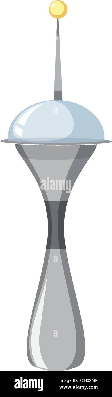 Isolated space tower station on white background illustration Stock ...