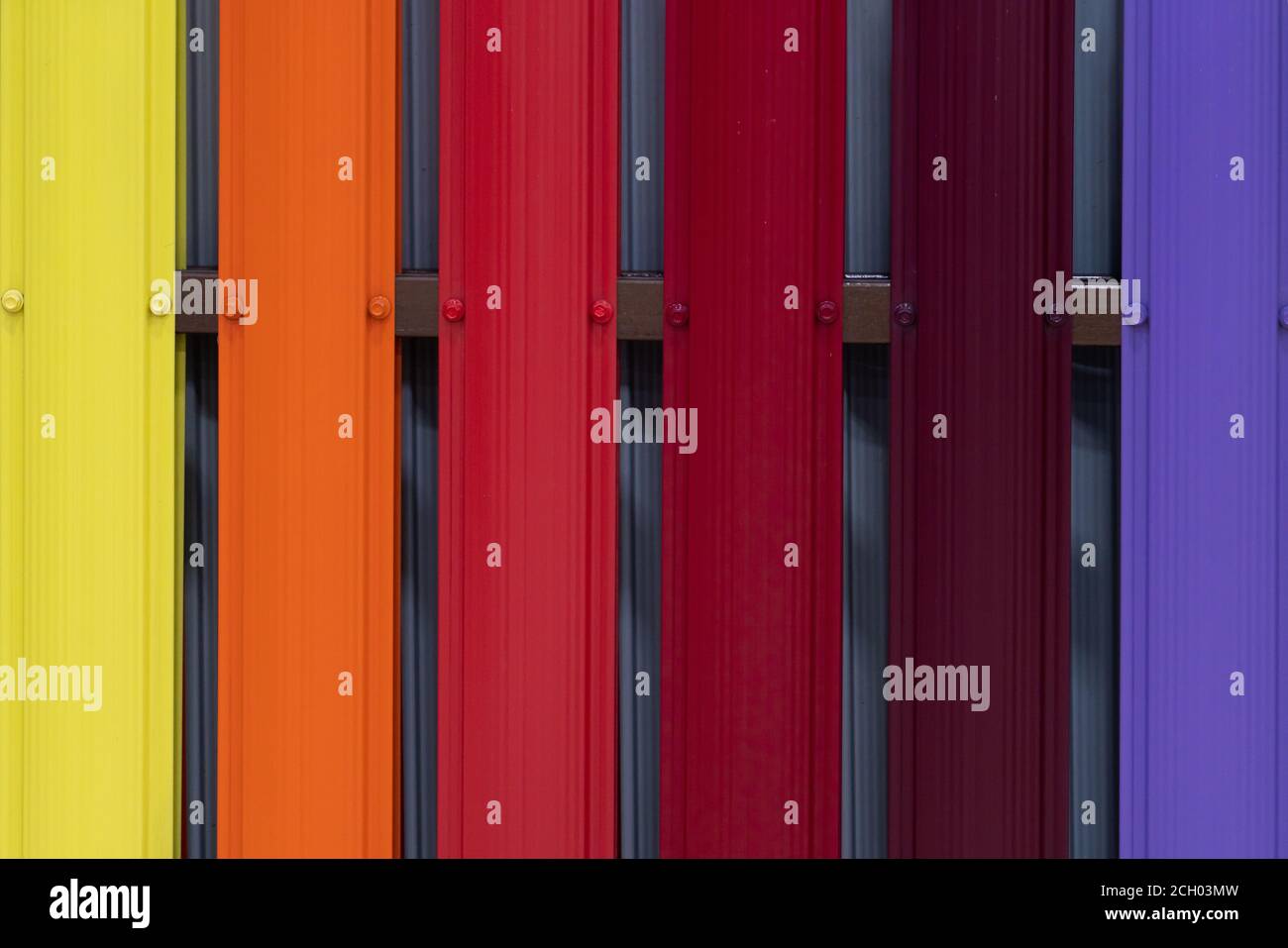 Samples of a color palette for painting a fence Stock Photo