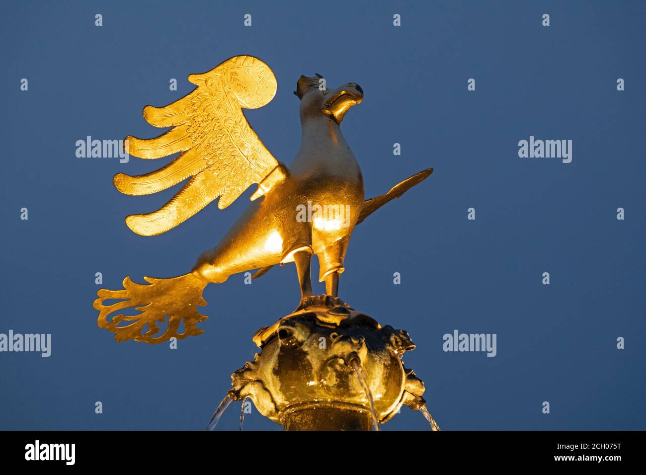 Golden Reichsadler (Imperial Eagle), market square, world cultural heritage, Goslar, Harz Mountains, Lower Saxony, Germany Stock Photo