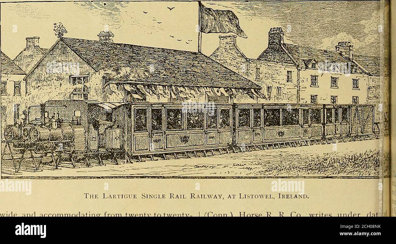 . Electric railway gazette . patented January 24th last. This hame fener, as the manufacturers prospectus st£has the following advantages over .a// other;, I. When fastened, it is securely locked,cannot become unlocked or loosened exceptusing the lever. 2. It is easily andquickly adjusted andfit the ordinary railroad hame. 3. Both parts are made of malleable iand will outwear many hame straps. Mr. Daniel Barker, superintendent Meri. The Lauhuue Sinhii.e Kaii. Railway wide, and accommodating from twenty to twenty-four passengers. The interior arrangements areof two different kinds, viz., some a Stock Photo