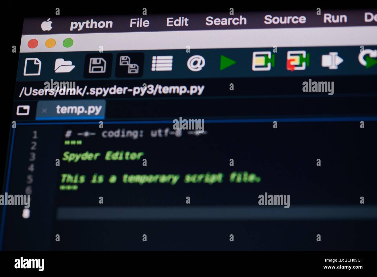 New york, USA - September 13, 2020: Creating code in Python app on ...