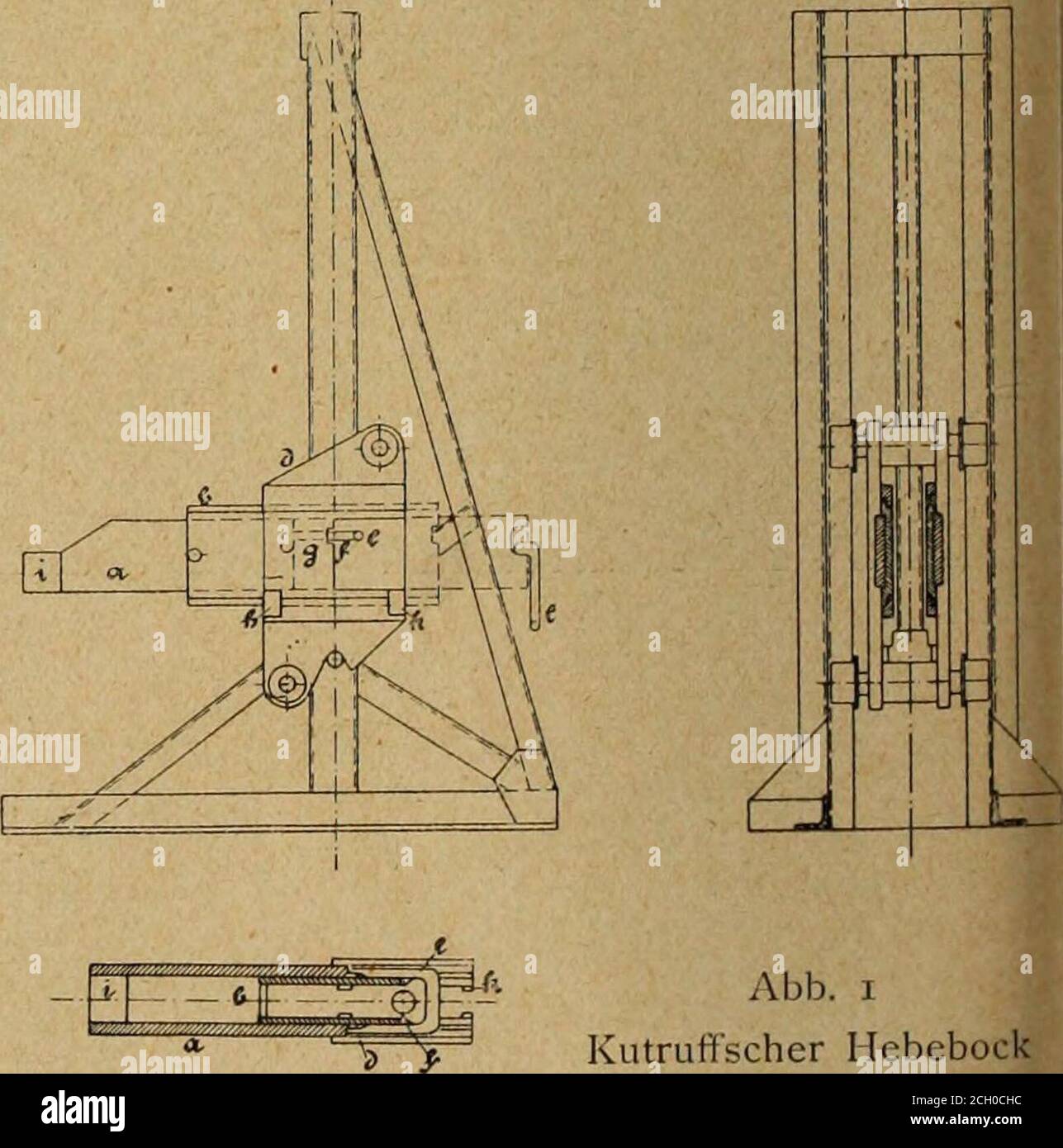 Verkehrstechnische Woche und eisenbahntechnische Zeitschrift . ung  heran-gezogen werden kann. Daraus erwächst das Bedürfnis.Hebeböcke zu  besitzen, die auch für schmale Abteil-wagen noch verwendbar sind. Dieses  bedingt sehrlange Ausleger, die in ...