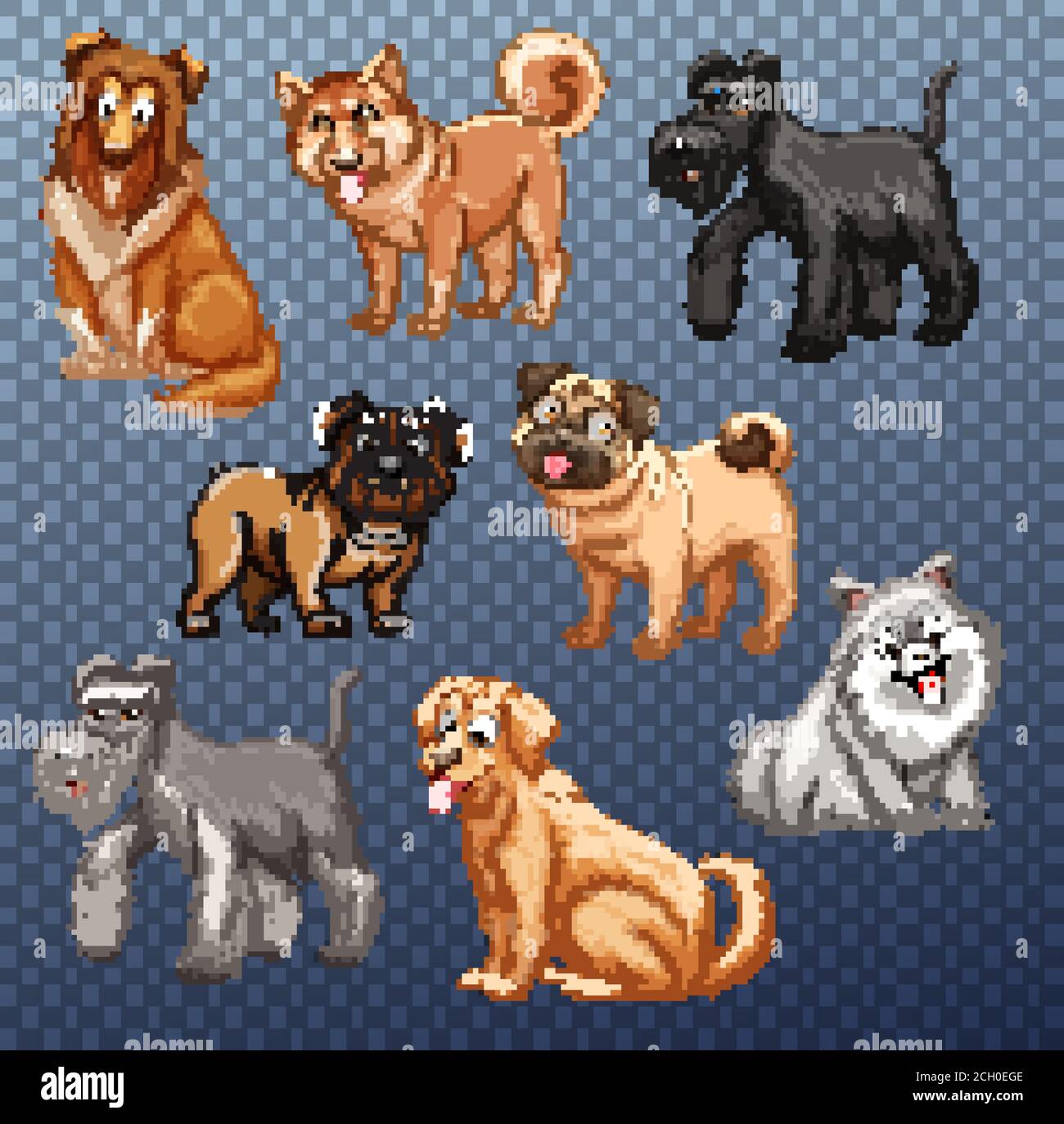 Set of different dogs isolated illustration Stock Vector Image & Art ...