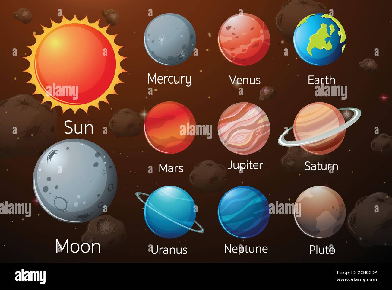 Solar System in the galaxy illustration Stock Vector Image & Art - Alamy