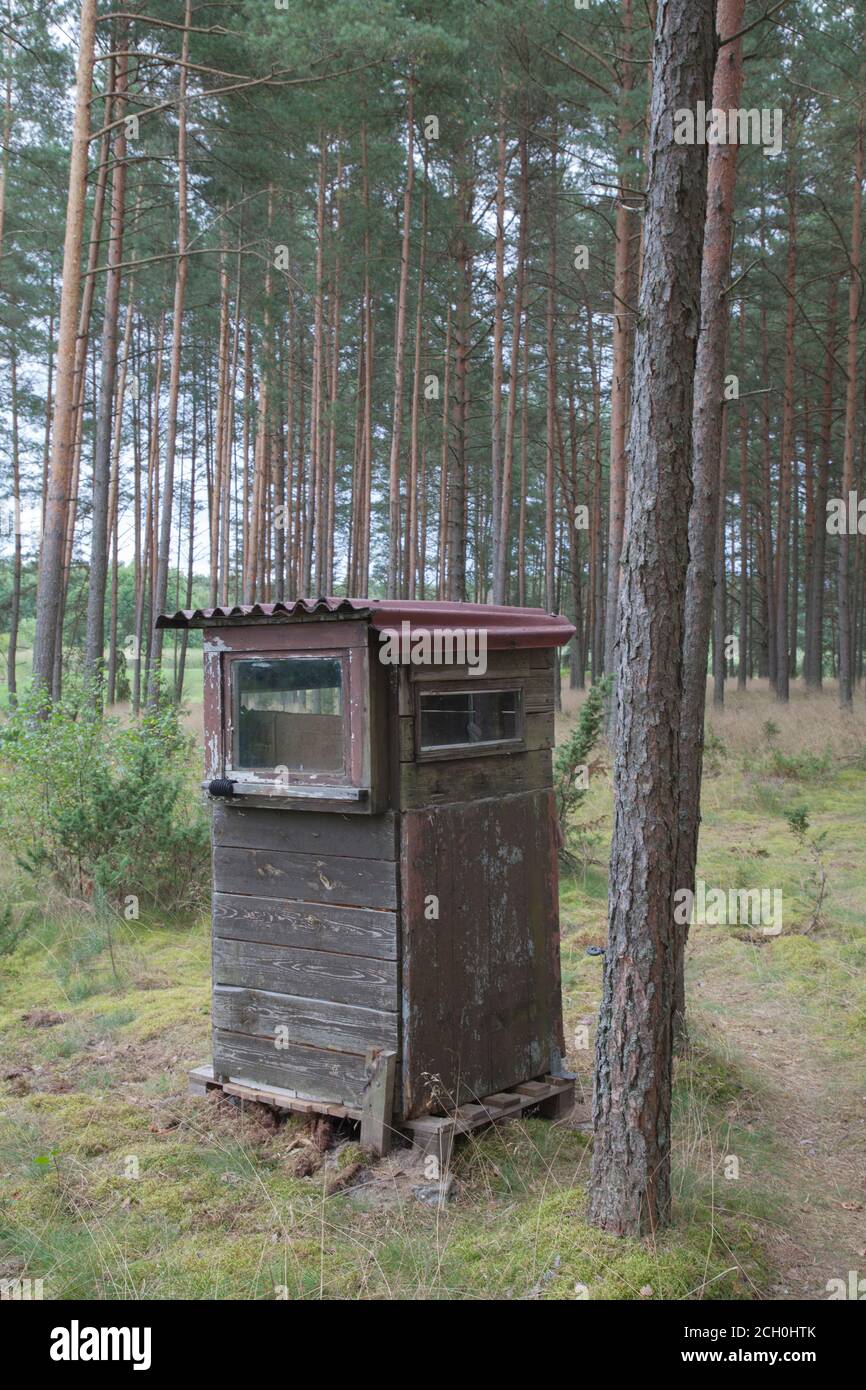 Hunting Booth used for Wild Boar. Stock Photo