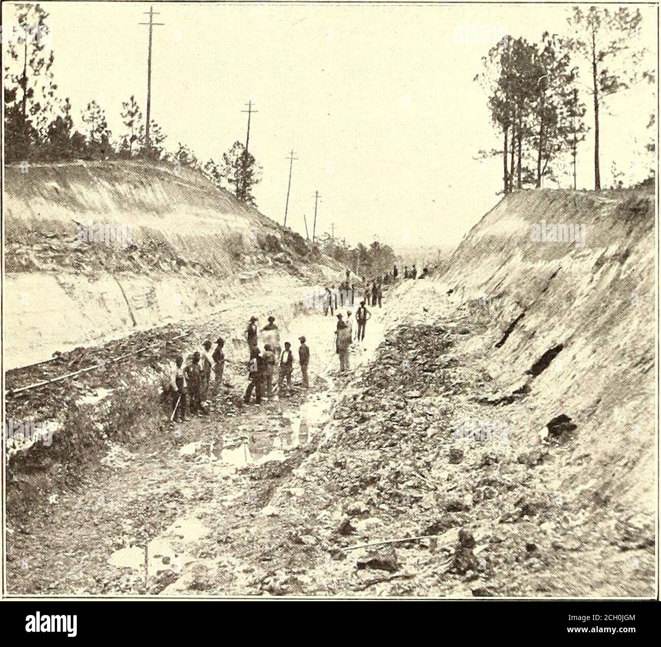 . The Street railway journal . the country and the difficulties encountered in laying out andbuilding the road. The project was undertaken by the NorthAugusta Electric & Improvement Company, a syndicate en-gaged in the development of the country through which the linepasses. This corporation owns 7000 acres of land in SouthCarolina, just across the Savannah River from Augusta, and itis also interested in many of the industrial enterprises of thevicinity. The natural scenery has attracted many wealthyNorthern people to this section, and the presence of beautifullong leaf yellow pines in abundan Stock Photo