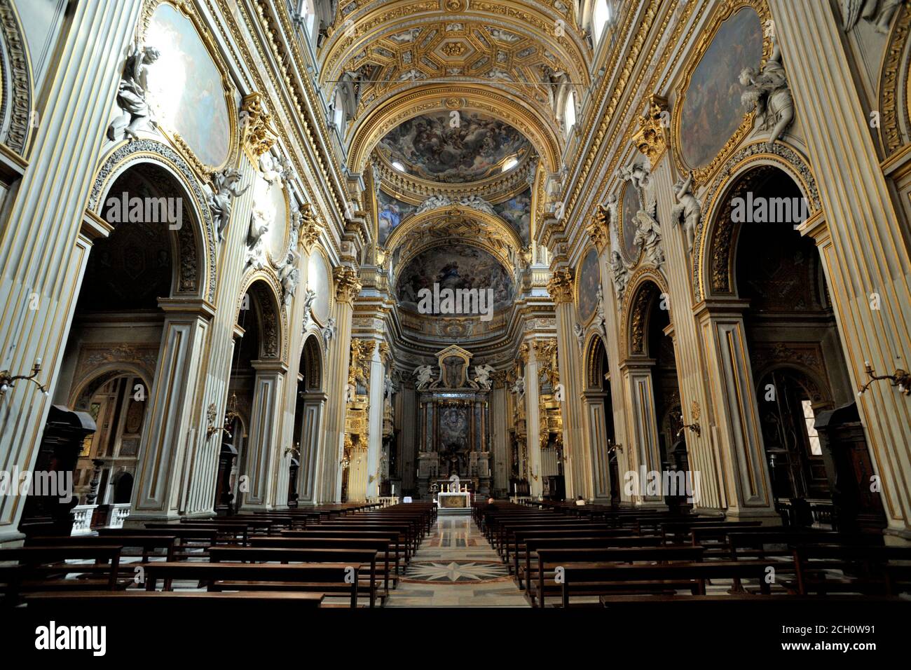 Italy, Rome, church of Santa Maria in Vallicella (Chiesa Nuova) interior Stock Photo