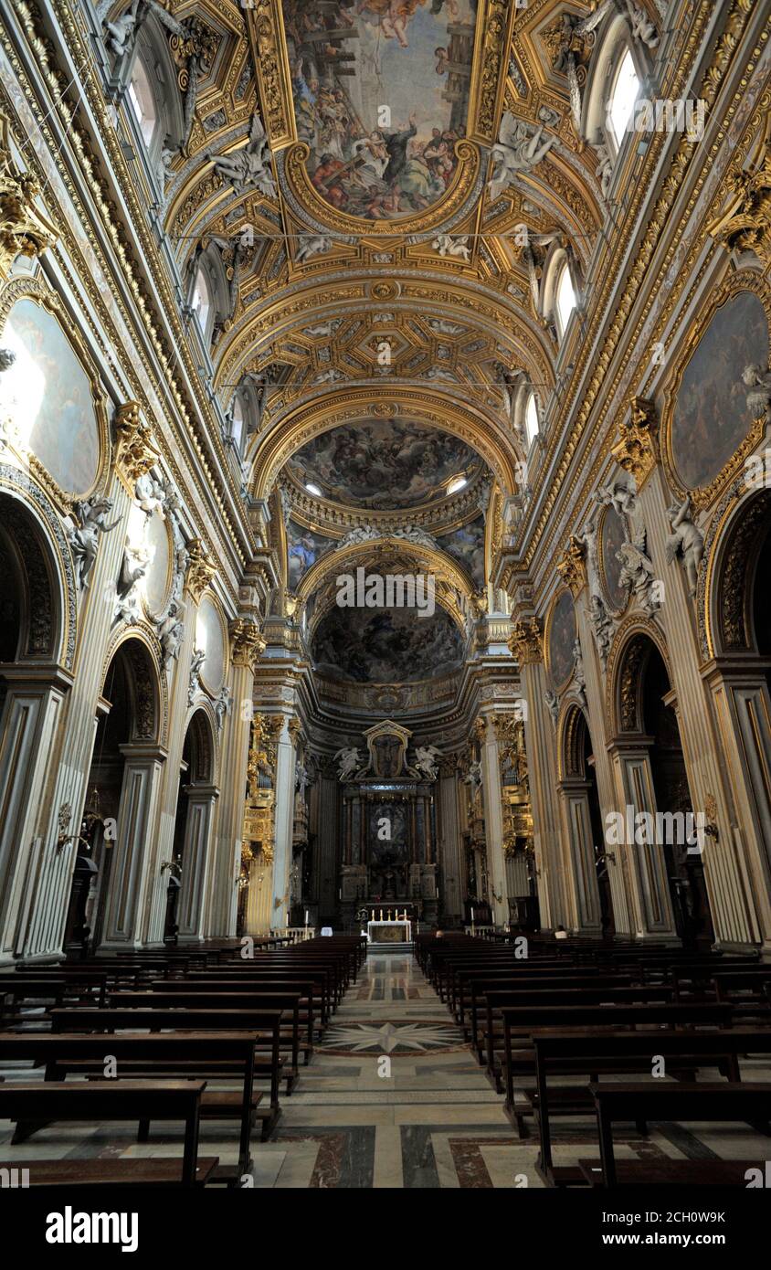 Italy, Rome, church of Santa Maria in Vallicella (Chiesa Nuova) interior Stock Photo