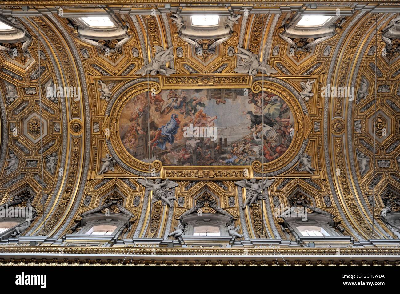 italy, rome, church of santa maria in vallicella (chiesa nuova) interior, ceiling Stock Photo