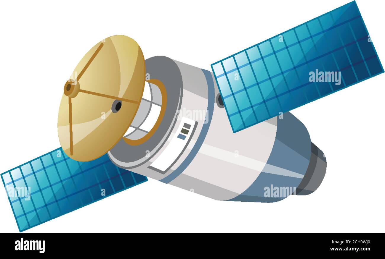 Isolated satellite on white background illustration Stock Vector Image ...