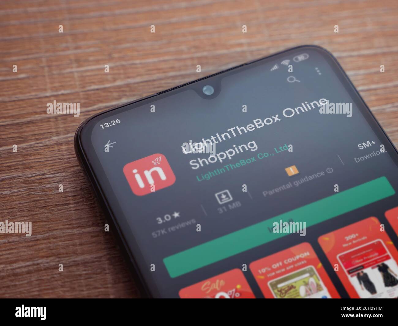 Lod, Israel July 8, 2020 Lightinthebox app play store page on the