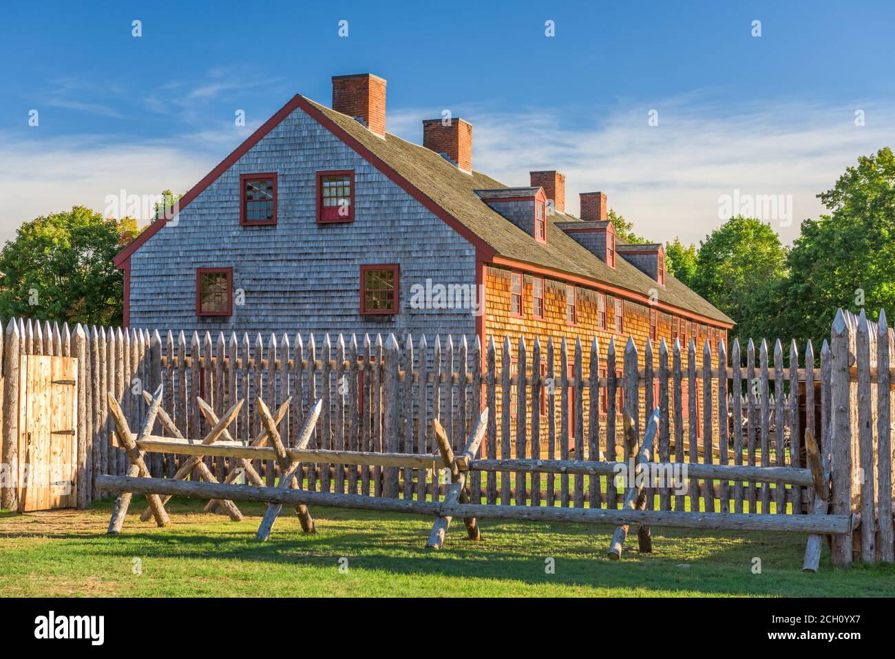 Augusta, Maine, USA at historic Fort Western in the morning. Stock Photo