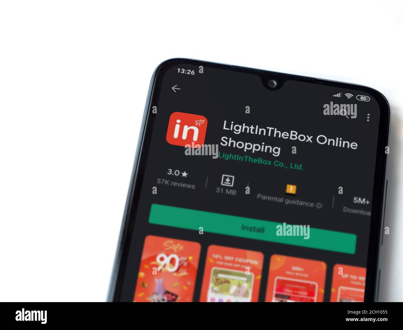 Lod, Israel July 8, 2020 Lightinthebox app play store page on the
