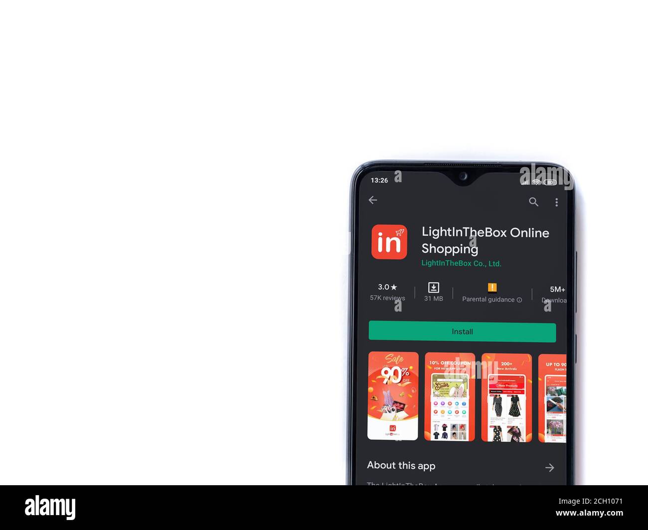 Lod, Israel July 8, 2020 Lightinthebox app play store page on the