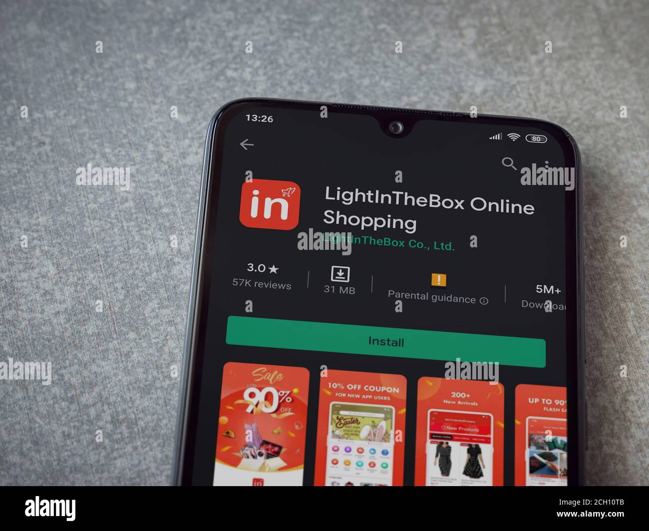 Lod, Israel July 8, 2020 Lightinthebox app play store page on the