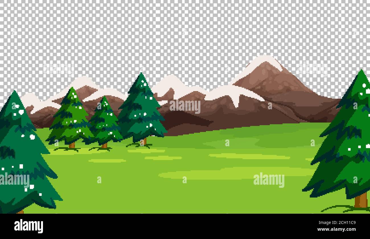 Nature outdoor landscape transparent background illustration Stock