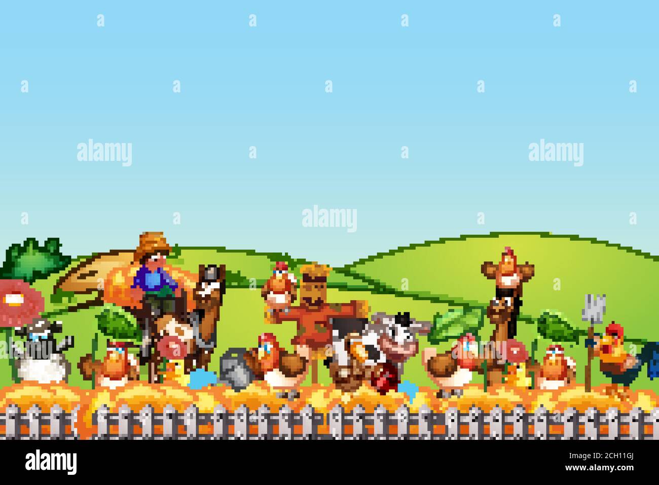 Happy animals at farm illustration Stock Vector Image & Art - Alamy