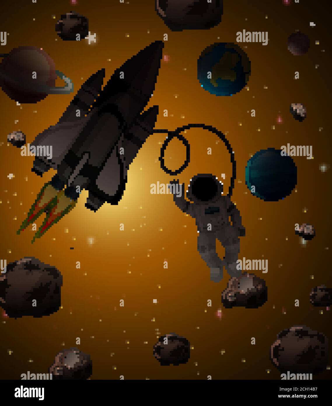 Astronaut in space scene illustration Stock Vector Image & Art - Alamy
