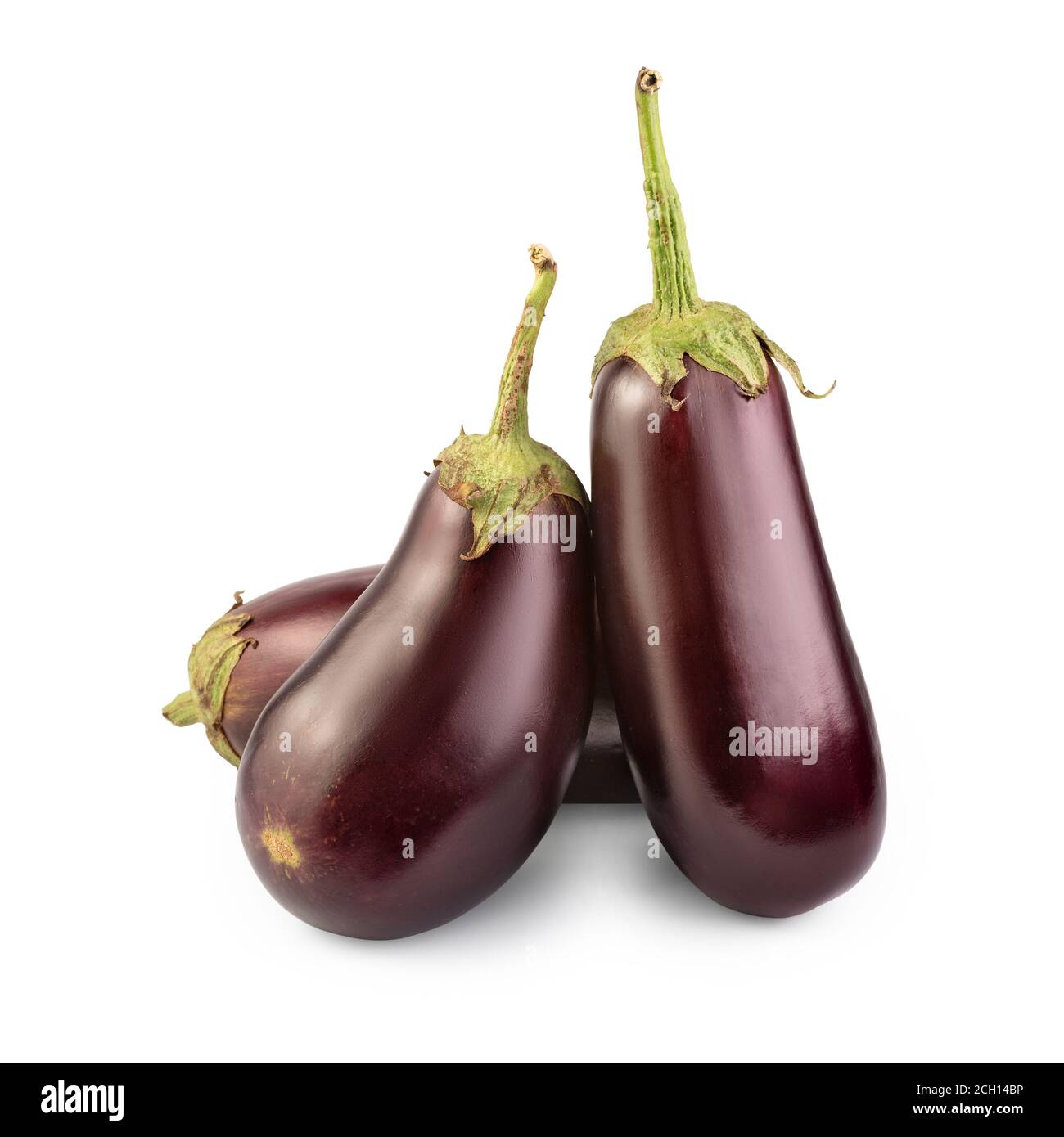 Eggplant or aubergine vegetable isolated on white Clipping Path Stock