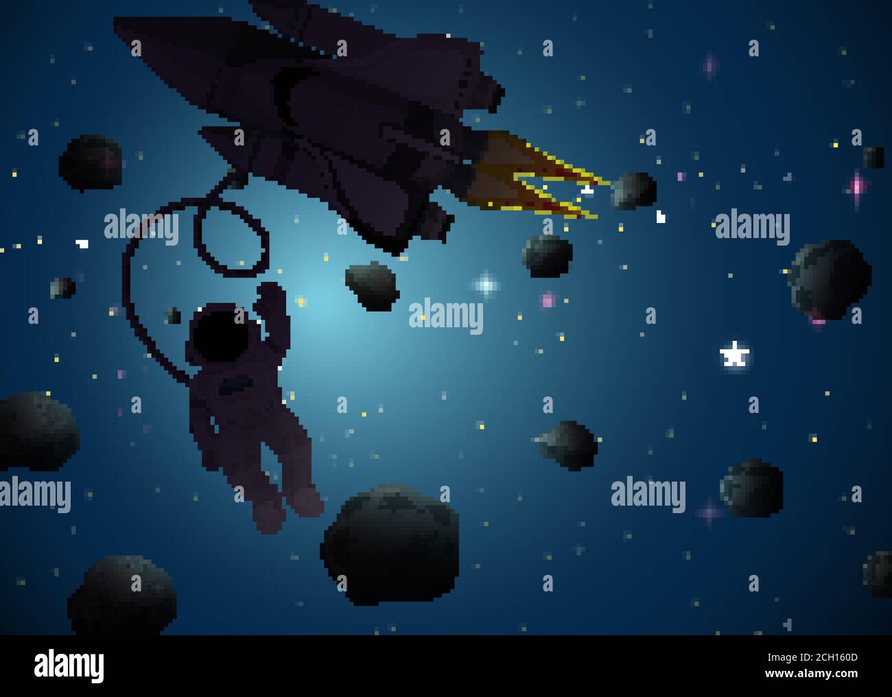 Astronaut in space scene illustration Stock Vector Image & Art - Alamy