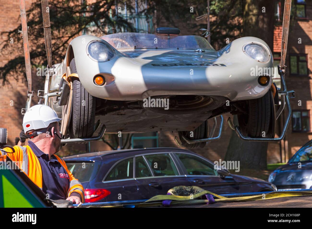 Car fell from car lift hi-res stock photography and images - Alamy