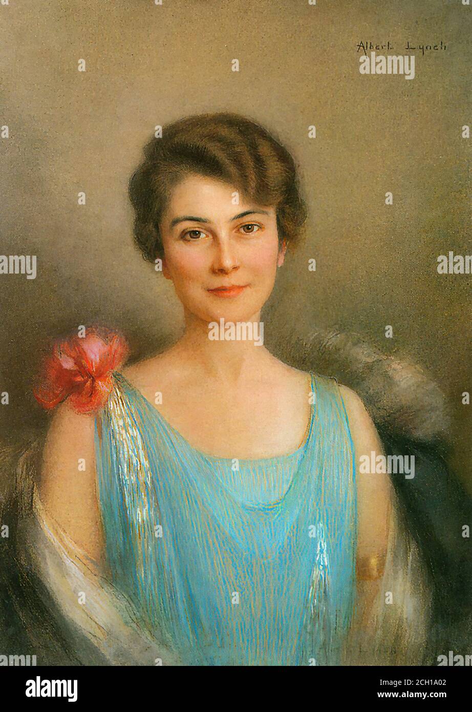 Lynch Albert a Portrait of a Lady in Blue French School 19th and