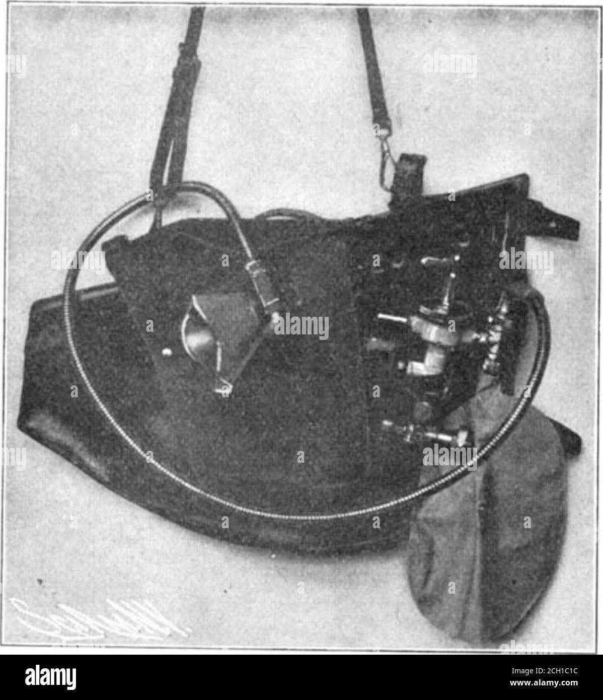 . Scientific American Volume 90 Number 16 (April 1904) . Three Views of the Steering Propeller. (1) Vertical position for steering; (2) Inclined position; (3) Horizontal position for movins up or down. © 1904 SCIENTIFIC AMERICAN, INC 314 Scientific American. April 16, 1904.. Portable Apparatus Carried in a Bag. A PORTABLE OXYGEN-INHALING APPARATUS. BY EMILE GUARIHI. The apparatus illustrated herewith is the inventionof Dr. Guillelminetti, and seems to us to be destinedto render very great services. In 1891 Dr. Guillel-minetti, in the capacity of physician, accompanied theexpedition of the astr Stock Photo