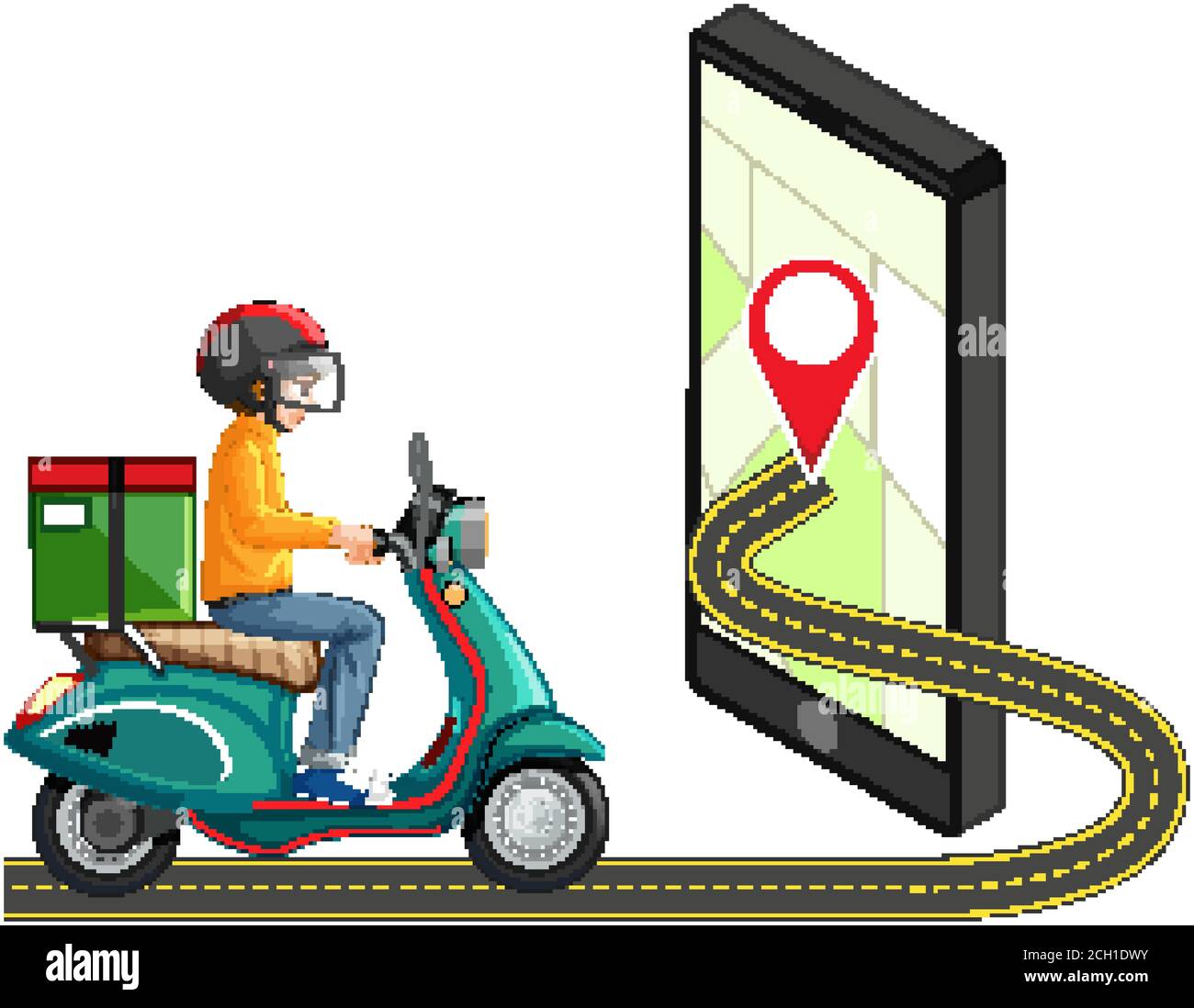 Location pin on mobile application icon illustration Stock Vector