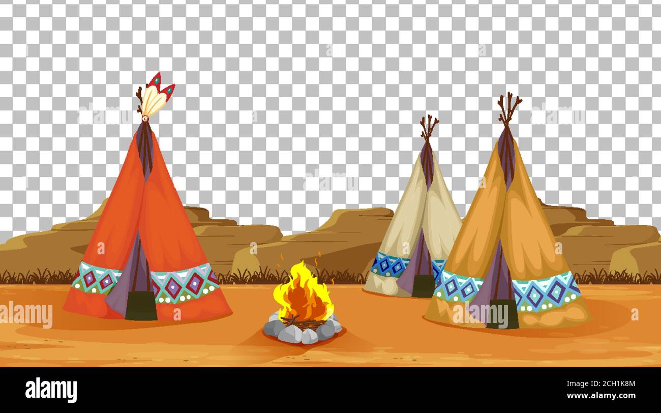 Tent house and fire camping on transparent background illustration Stock  Vector Image \u0026 Art - Alamy, image size:1300x812