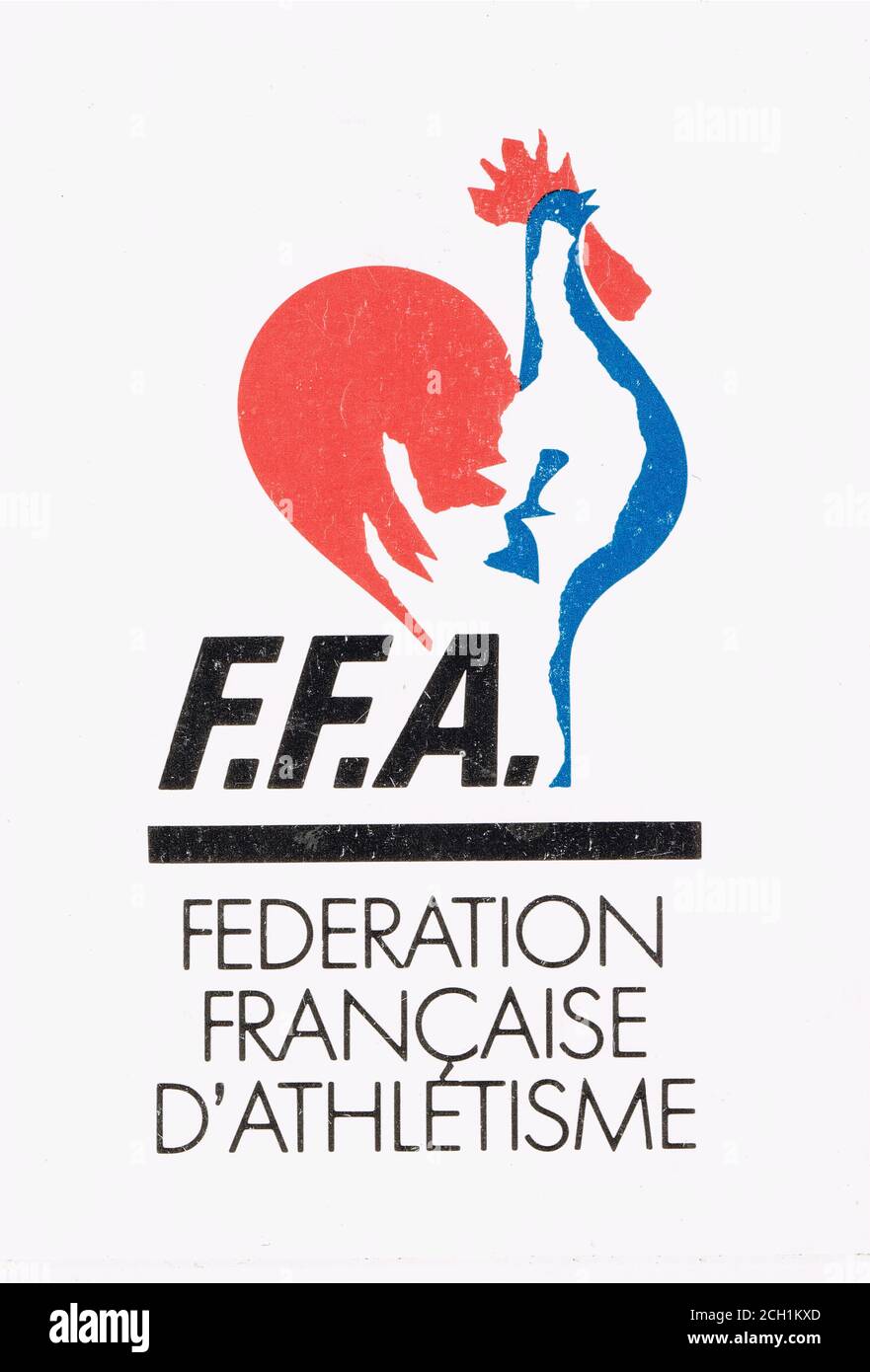 FFA, French Federation of Athletism logo, France Stock Photo - Alamy