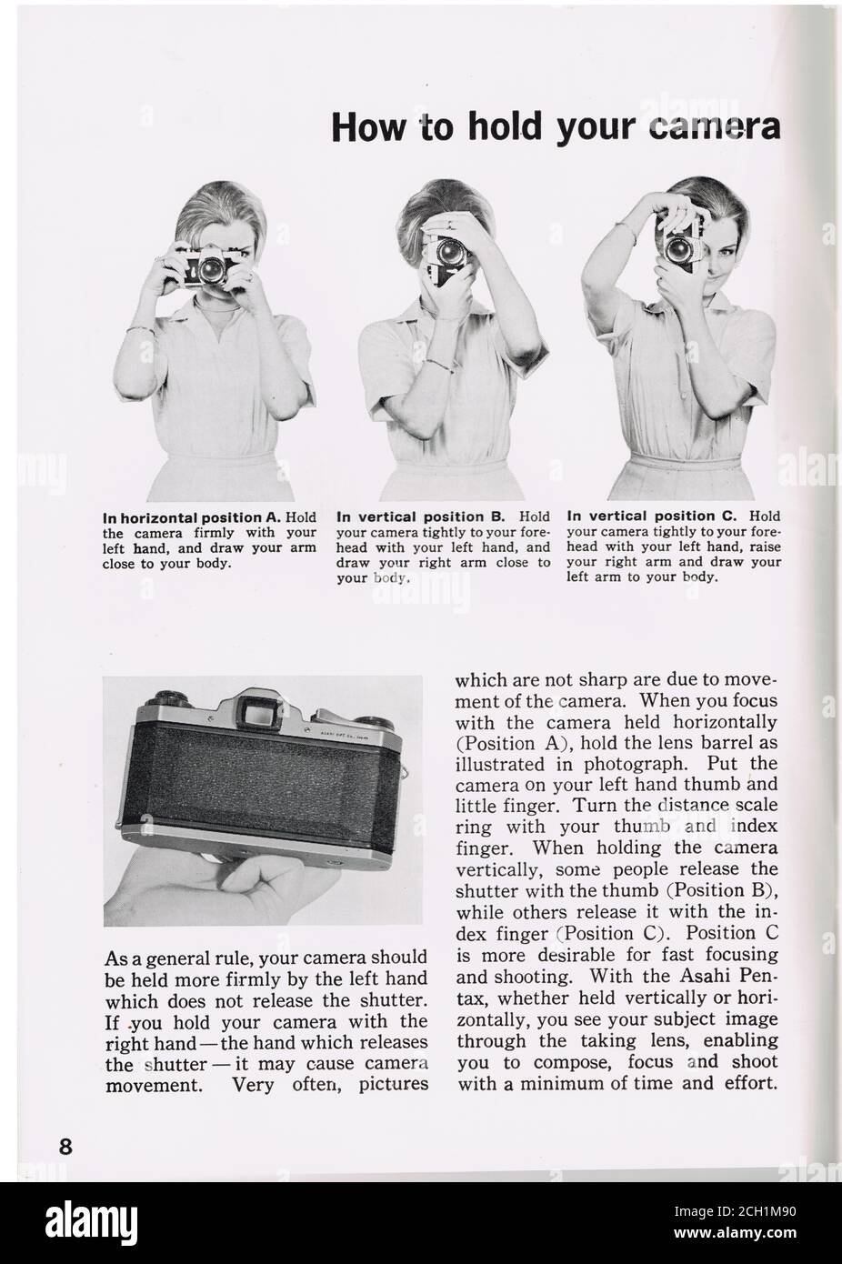 Asahi Pentax Spotmatic camera instruction manual, 1968, France Stock