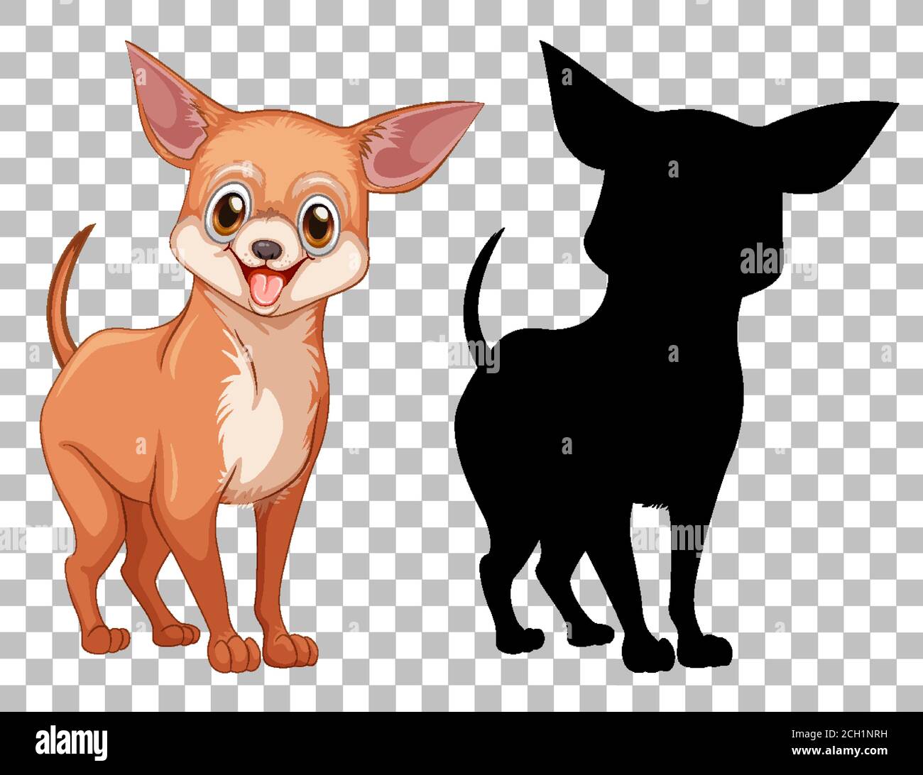Chiwawa Dog And Its Silhouette Illustration Stock Vector Image Art Alamy
