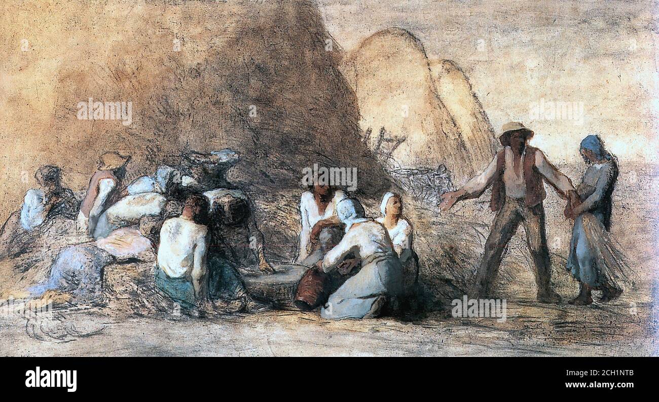Millet JeanFrançois Harvesters Resting (Ruth and Boaz) 1 French