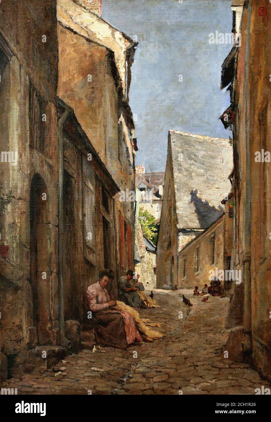 Monziès Louis - Ruelle Saint-Benoît - French School - 19th and Early 20th Century Stock Photo