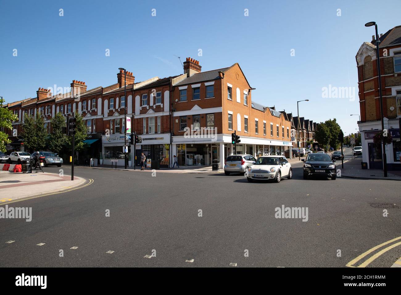 Shops in Beckenham High Street, Beckenham, Kent on a glorious sunny September Day Stock Photo