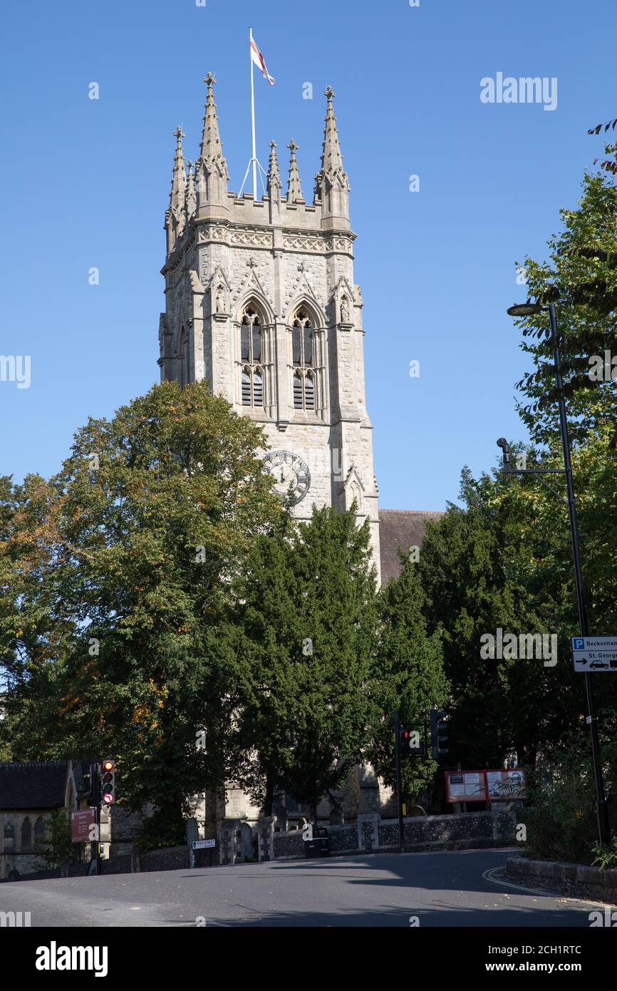 St George's Church, Beckenham, Kent on a glorious sunny September Day Stock Photo