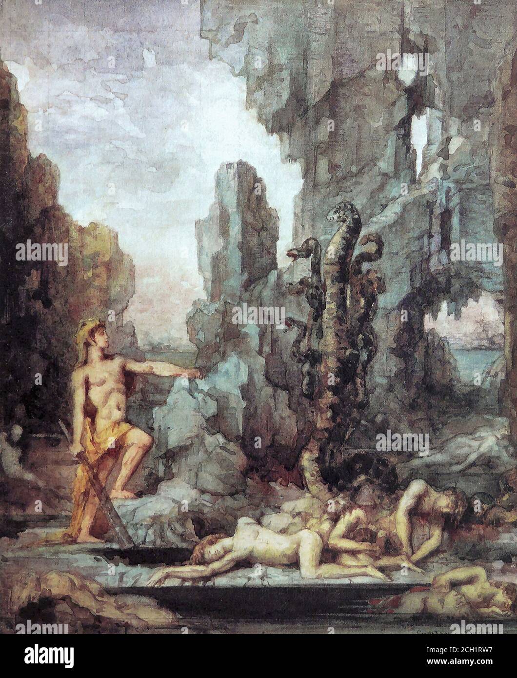 Moreau Gustave - Hercules and the Lernaean Hydra 1 - French School ...