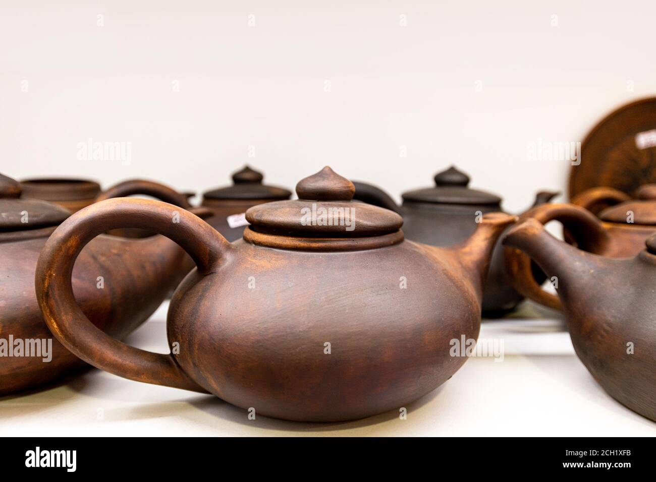 Traditional Tatar clay teapot in Crimea Stock Photo