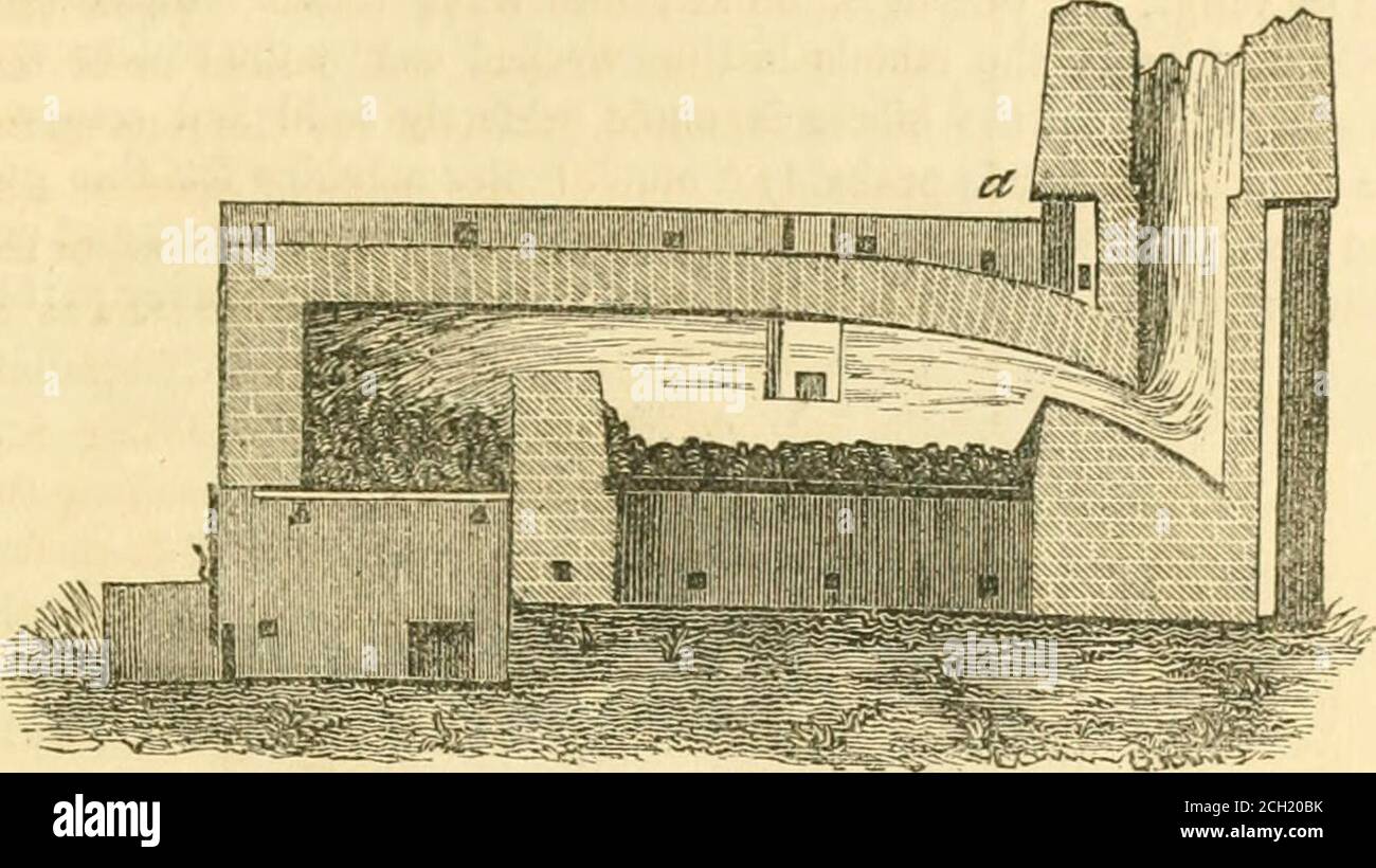 . The pictorial sketch-book of Pennsylvania, or, Its scenery, internal improvements, resources, and agriculture, populary described . VIEW OF A PUDDLING FURNACE. MANUFACTURE OF IRON. 125 such is tlie ventillation of these large establishments, that they areby no means uncomfortable, notwithstanding the great heat of thefires, in the hottest weather of the season.. VIEW OF THE INTERIOR OF A PUDDLING FURNACE. When the metal is sufficiently boiled and worked in the puddlino-furnace, it is rolled into as compact a ball as possil^le, and then withall convenient despatch is Ibrnc in iron pincers to Stock Photo