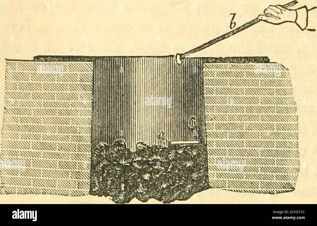 . The pictorial sketch-book of Pennsylvania, or, Its scenery, internal improvements, resources, and agriculture, populary described . at prudence, watchfulness, and activity. Tosupply the furnace with fuel, a barrow, similar to the above, is em-ployed. A new furnace requires firing for two or three weeks beforethe rermlar charges of ore can be thrown in. After the stack andhearth-stone are sufficiently dry, the charges of ore are introduced insmall quantities, and are afterwards gradually increased. The furnace is always exposed, at the outlet, to the liability of chil-ling ; that is, the iron Stock Photo
