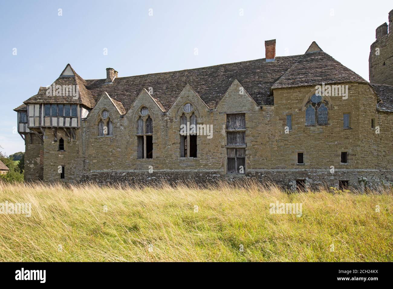 Stokesay Castle, a 13th Century fortified manor House in the English County of Shropshire. Stock Photo