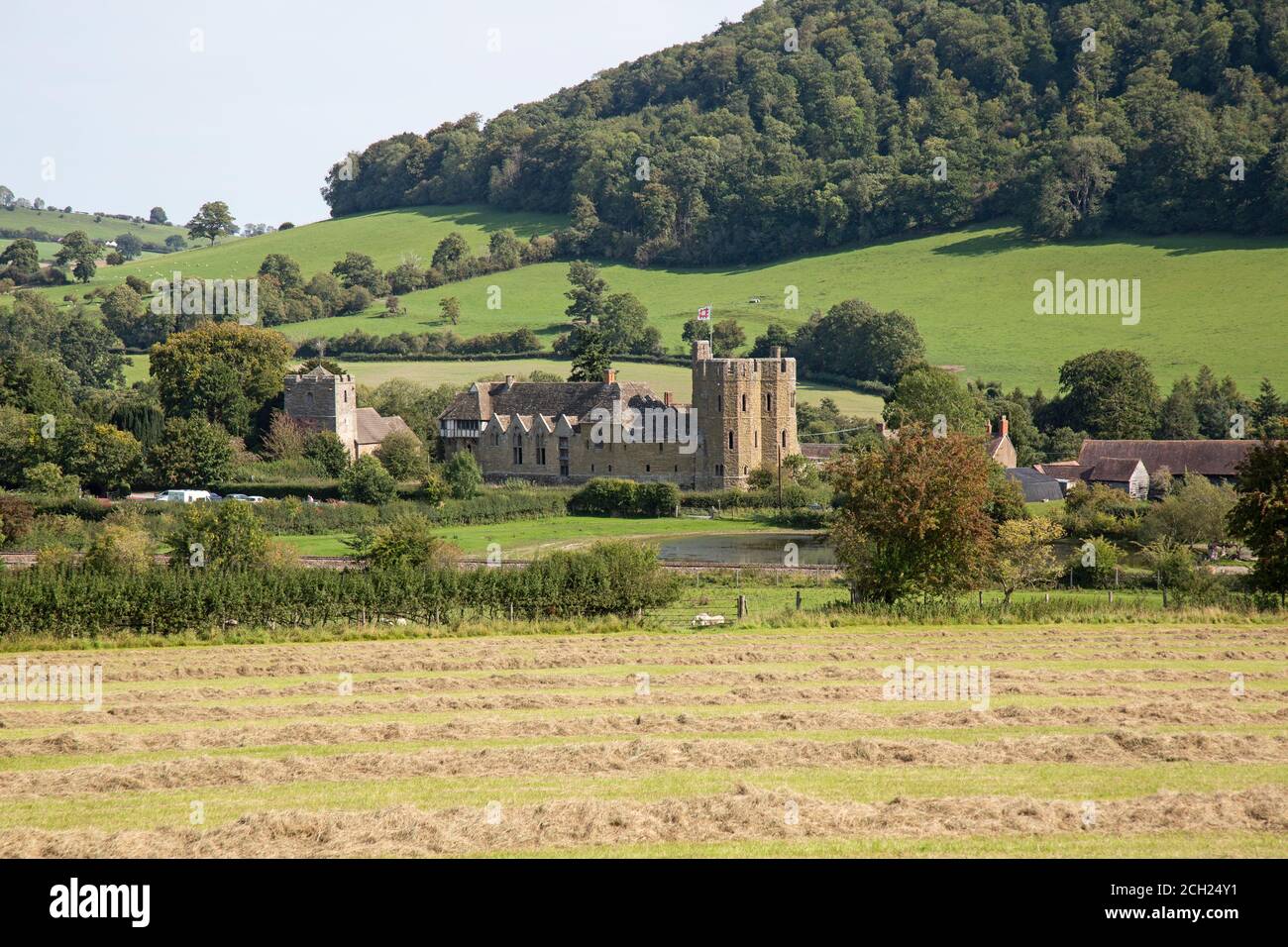Stokesay Castle, a 13th Century fortified manor House in the English County of Shropshire. Stock Photo